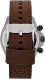 Fossil Retro Traveler Chronograph White Dial Brown Leather Strap Watch for Men - CH2886