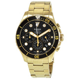 Fossil FB-03 Chronograph Black Dial Gold Steel Strap Watch for Men - FS5727