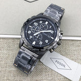 Fossil Dean Chronograph Black Dial Black Steel Strap Watch for Men - FS4721