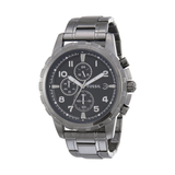 Fossil Dean Chronograph Black Dial Black Steel Strap Watch for Men - FS4721