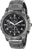 Fossil Dean Chronograph Black Dial Black Steel Strap Watch for Men - FS4721