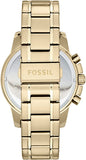 Fossil Dean Chronograph Champagne Dial Gold Steel Strap Watch for Men - FS4867
