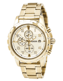 Fossil Dean Chronograph Champagne Dial Gold Steel Strap Watch for Men - FS4867