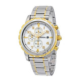 Fossil Dean Chronograph White Dial Silver Steel Strap Watch for Men - FS4795