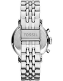 Fossil Boyfriend Chronograph Silver Dial Silver Steel Strap Watch for Women - ES2198