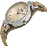 Fossil Georgia Bone Grey Dial Beige Leather Strap Watch for Women - ES2830