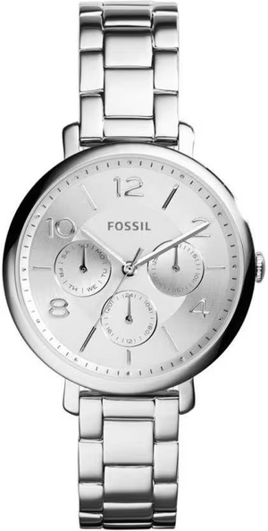 Fossil Jacqueline Silver Dial Silver Steel Strap Watch for Women - ES3664