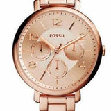 Fossil Jacqueline Rose Gold Dial Rose Gold Steel Strap Watch for Women - ES3665