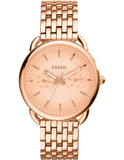 Fossil Tailor Rose Gold Dial Rose Gold Stainless Steel Strap Watch for Women - ES3713