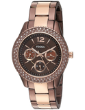 Fossil Stella Multifunction Brown Dial Two Tone Steel Strap Watch for Women - ES4079