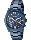 Fossil Perfect Boyfriend Multifunction Blue Dial Blue Steel Strap Watch for Women - ES4093