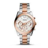 Fossil Perfect Boyfriend Mother of Pearl Dial Two Tone Steel Strap Watch for Women - ES4135