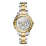 Fossil Stella Sport Multifunction Silver Dial Two Tone Steel Strap Watch for Women - ES5107