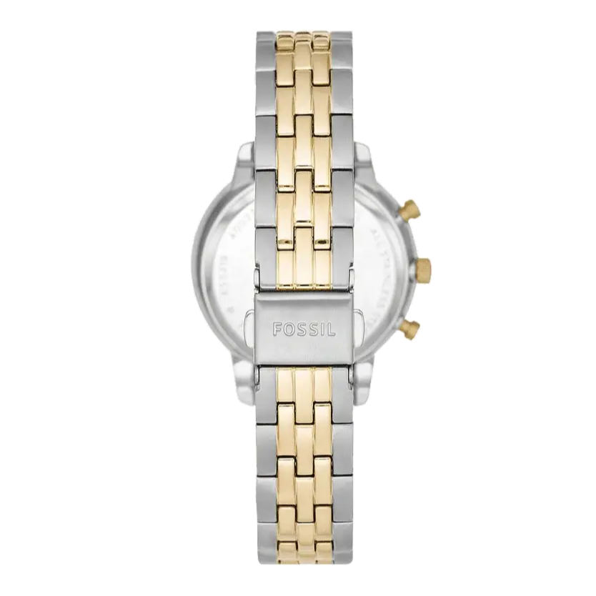 Fossil Neutra Chronograph Mother of Pearl White Dial Two Tone Steel Strap Watch for Women - ES5216
