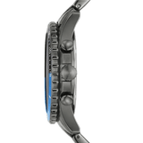 Fossil FB-01 Chronograph Black Dial Grey Steel Strap Watch for Men - FS5835