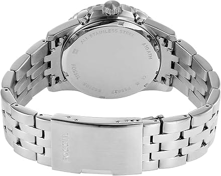 Fossil FB-01 Chronograph Black Dial Silver Steel Strap Watch for Men - FS5864