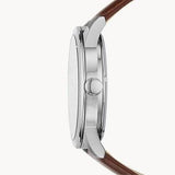 Fossil Flynn Automatic Black Dial Brown Leather Strap Watch for Men - BQ2270