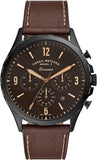 Fossil Forrester Chronograph Black Dial Brown Leather Strap Watch for Men - FS5608