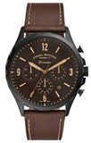 Fossil Forrester Chronograph Black Dial Brown Leather Strap Watch for Men - FS5608