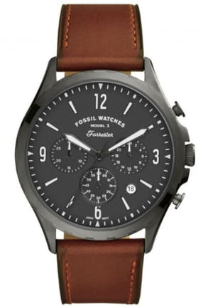 Fossil Forrester Chronograph Grey Dial Brown Leather Strap Watch for Men - FS5815