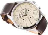 Fossil Forrester Chronograph White Dial Brown Leather Strap Watch for Men - FS5696