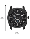 Fossil Machine Chronograph Black Dial Black Silicone Strap Watch for Men - FS4487