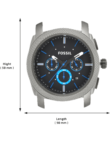 Fossil Machine Chronograph Brown Dial Grey Steel Strap Watch for Men - FS4931