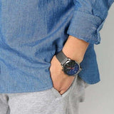 Fossil Neutra Chronograph Blue Dial Silver Mesh Bracelet Watch for Men - FS5383