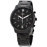 Fossil Neutra Chronograph Black Dial Black Steel Strap Watch for Men - FS5474