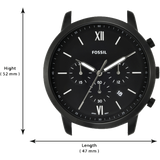 Fossil Neutra Chronograph Black Dial Black Steel Strap Watch for Men - FS5474