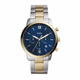 Fossil Neutra Chronograph Blue Dial Two Tone Steel Strap Watch for Men - FS5706