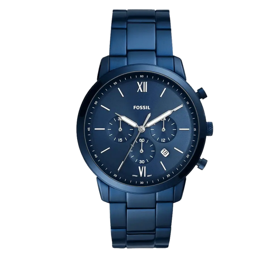 Fossil Neutra Chronograph Blue Dial Blue Steel Strap Watch for Men - FS5826