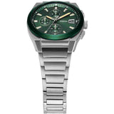 Fossil Everett Chronograph Green Dial Silver Steel Strap Watch for Men - FS5964