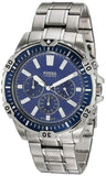 Fossil Garrett Chronograph Blue Dial Silver Steel Strap Watch for Men - FS5623