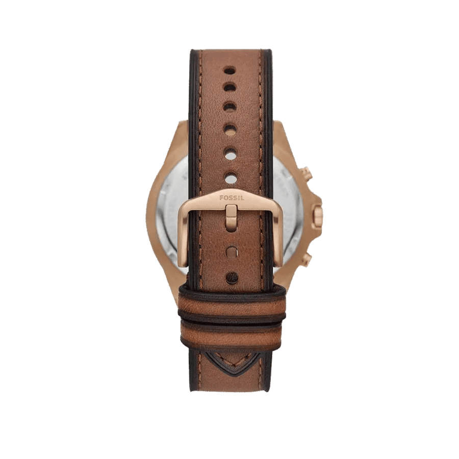 Fossil Garrett Chronograph Brown Dial Brown Leather Strap Watch for Men - FS5867