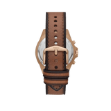 Fossil Garrett Chronograph Brown Dial Brown Leather Strap Watch for Men - FS5867