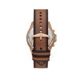 Fossil Garrett Chronograph Brown Dial Brown Leather Strap Watch for Men - FS5867