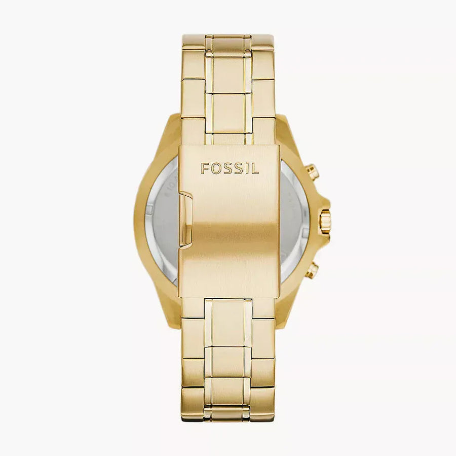 Fossil Garrett Chronograph Gold Dial Gold Steel Strap Watch for Men - FS5772