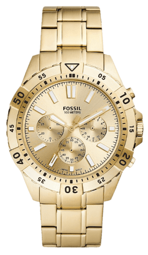 Fossil Garrett Chronograph Gold Dial Gold Steel Strap Watch for Men - FS5772