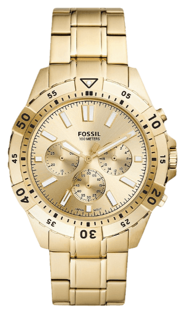 Fossil Garrett Chronograph Gold Dial Gold Steel Strap Watch for Men - FS5772