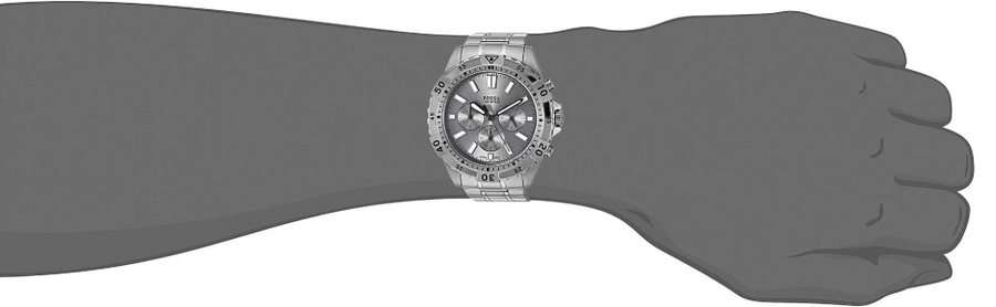 Fossil Garrett Chronograph Grey Dial Grey Steel Strap Watch for Men - FS5621