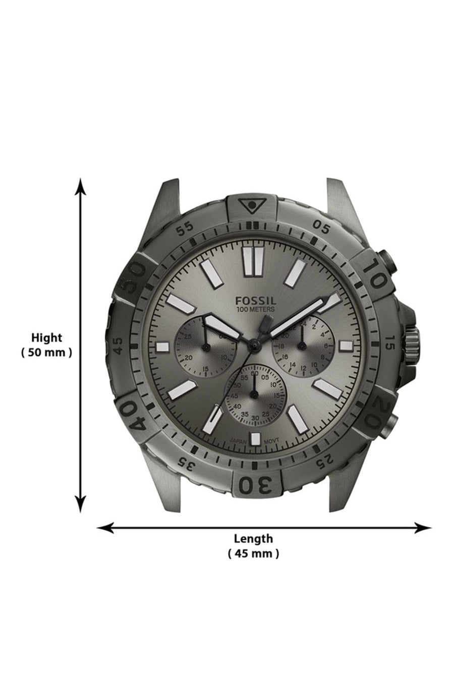 Fossil Garrett Chronograph Grey Dial Grey Steel Strap Watch for Men - FS5621