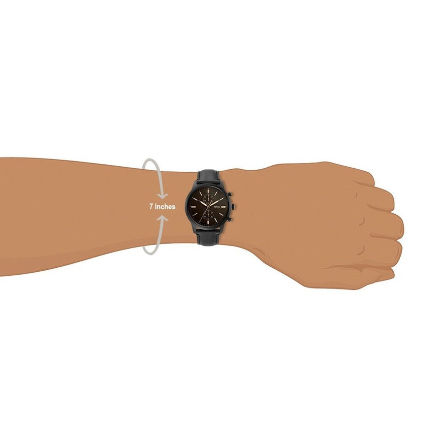 Fossil Goodwin Chronograph Black Dial Black Leather Strap Watch for Men - FS5585