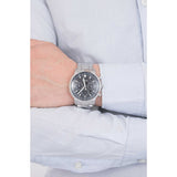 Fossil Goodwin Chronograph Black Dial Silver Steel Strap Watch for Men - FS5412