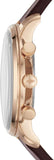 Fossil Goodwin Chronograph White Dial Brown Leather Strap Watch for Men - FS5415