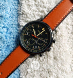 Fossil Goodwin Luggage Chronograph Black Dial Brown Leather Strap Watch for Men - FS5501