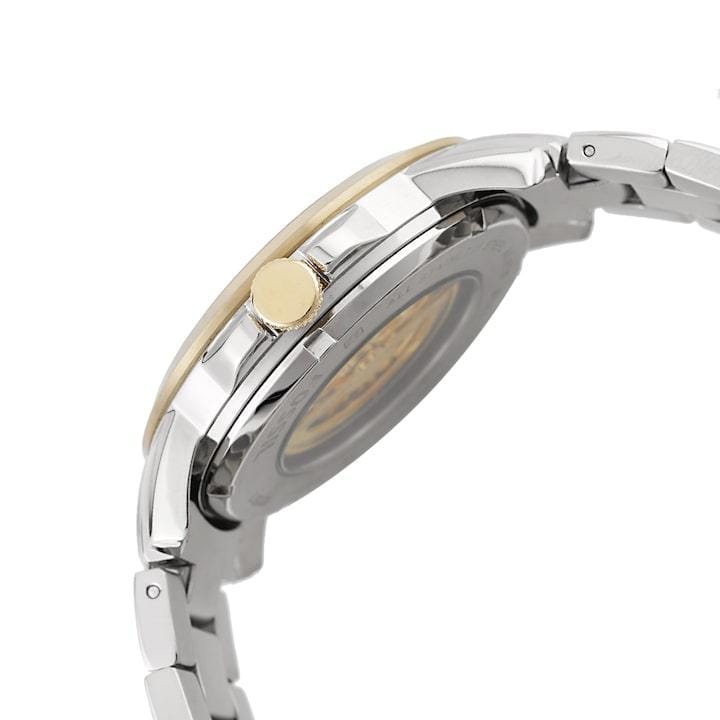 Fossil Grant Automatic Skeleton White Dial Two Tone Steel Strap Watch for Men - ME3112