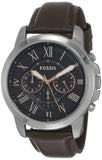 Fossil Grant Chronograph Black Dial Brown Leather Strap Watch for Men - FS4813
