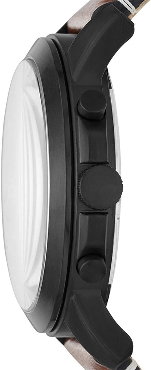Fossil Grant Chronograph Black Dial Brown Leather Strap Watch for Men - FS5241