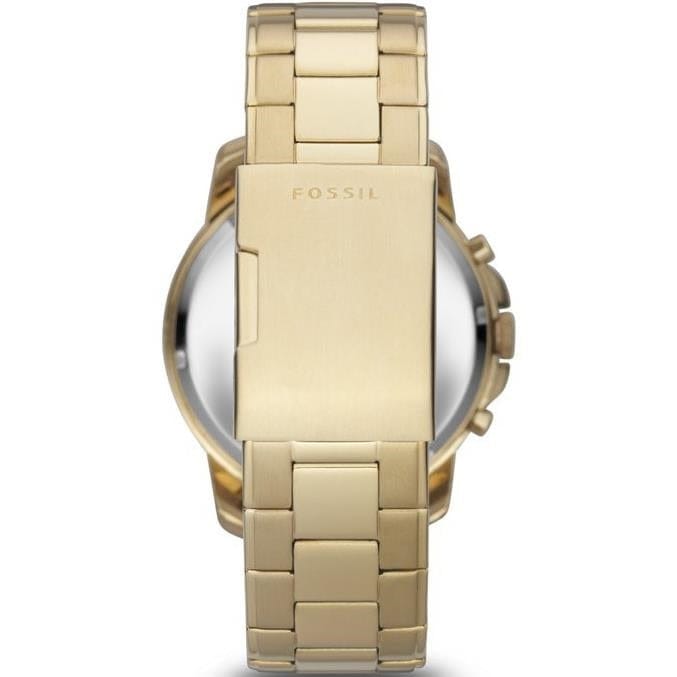Fossil Grant Chronograph Black Dial Gold Steel Strap Watch for Men - FS4815